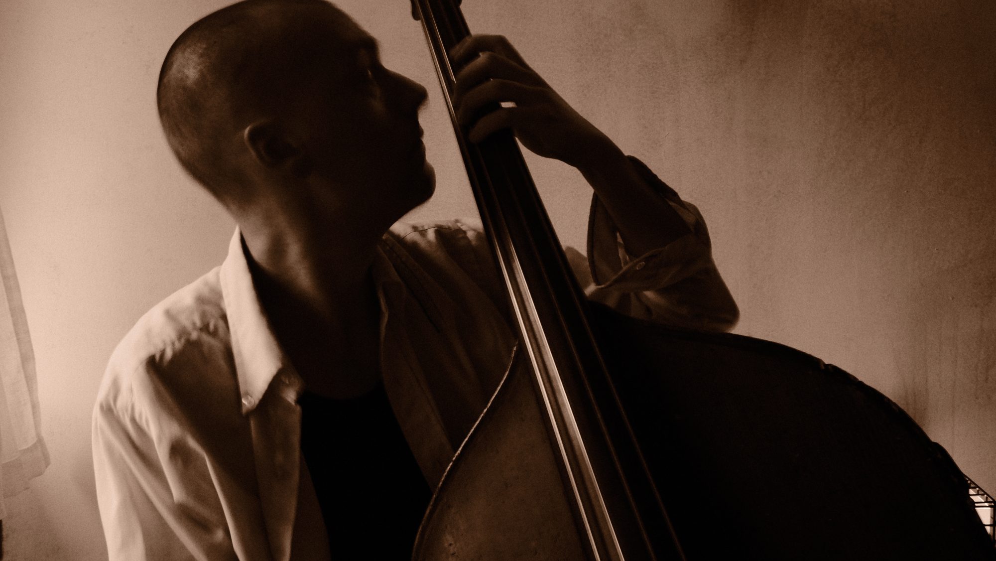 Connor Schultze playing upright bass